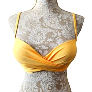 Cupshe Yellow Twist Bikini Top Size Medium